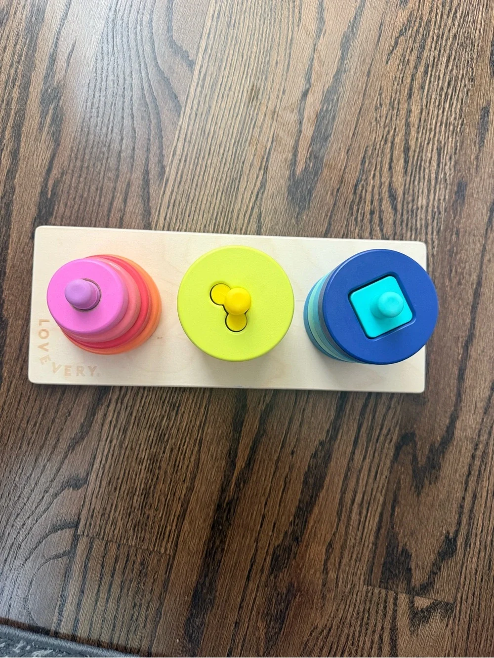 The Researcher Playkit-Stack & Match Colorful Twist Puzzle - Pink, Yellow & Teal